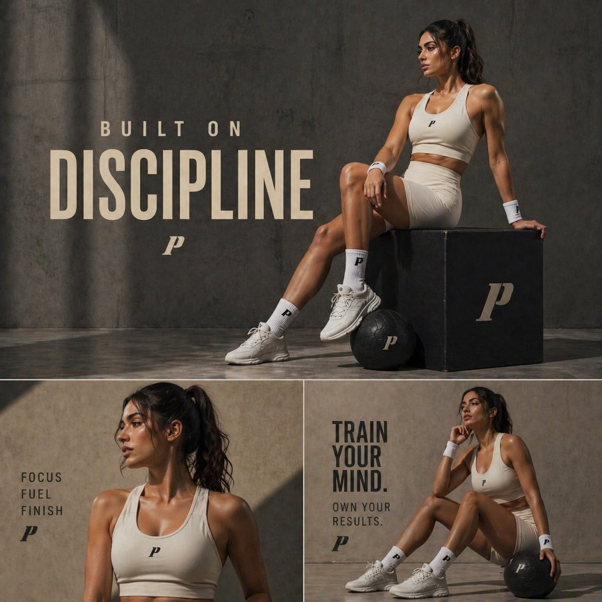 Luxury Fitness Editorial Campaign AI image template preview