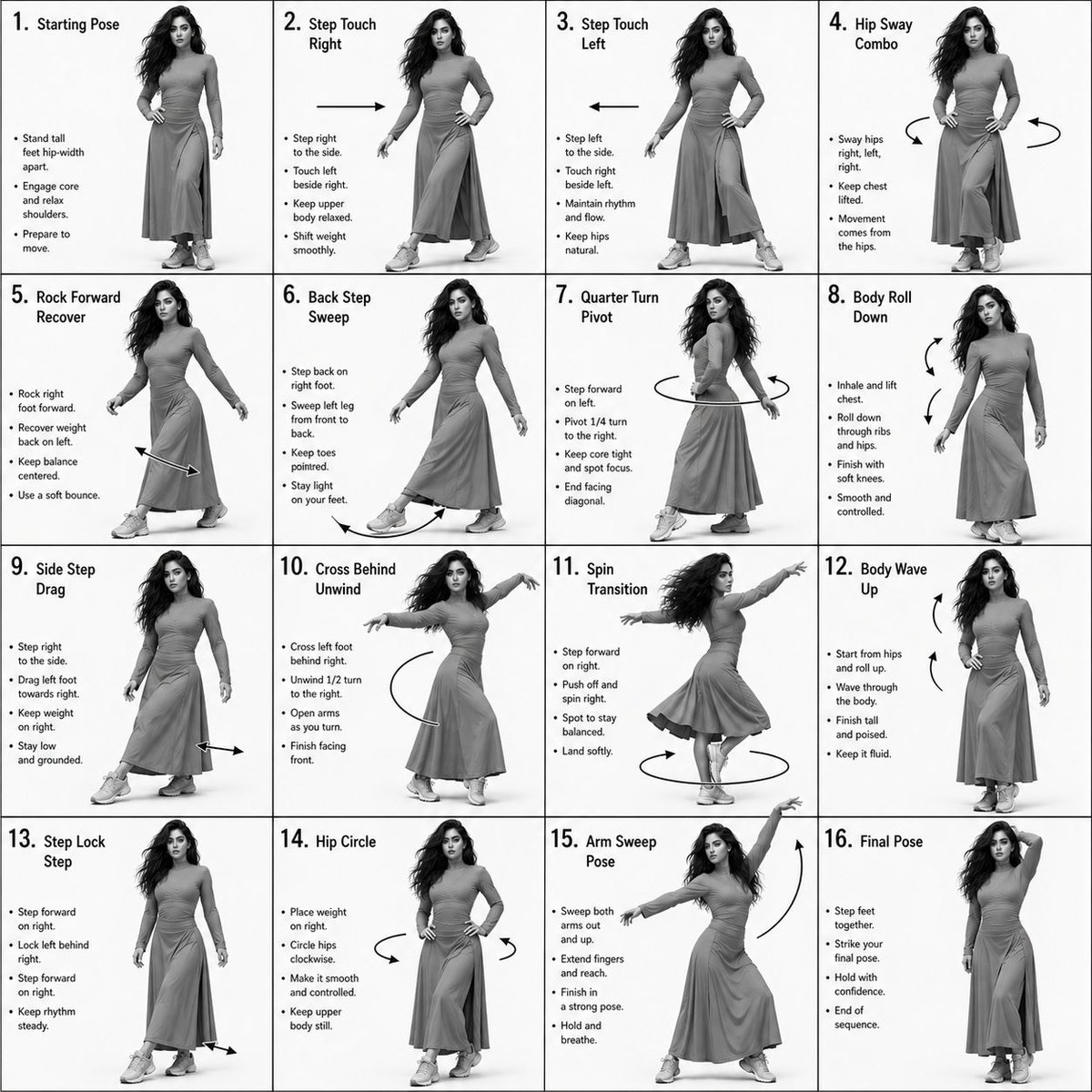 Choreography Instruction Sheet Generator AI image template preview