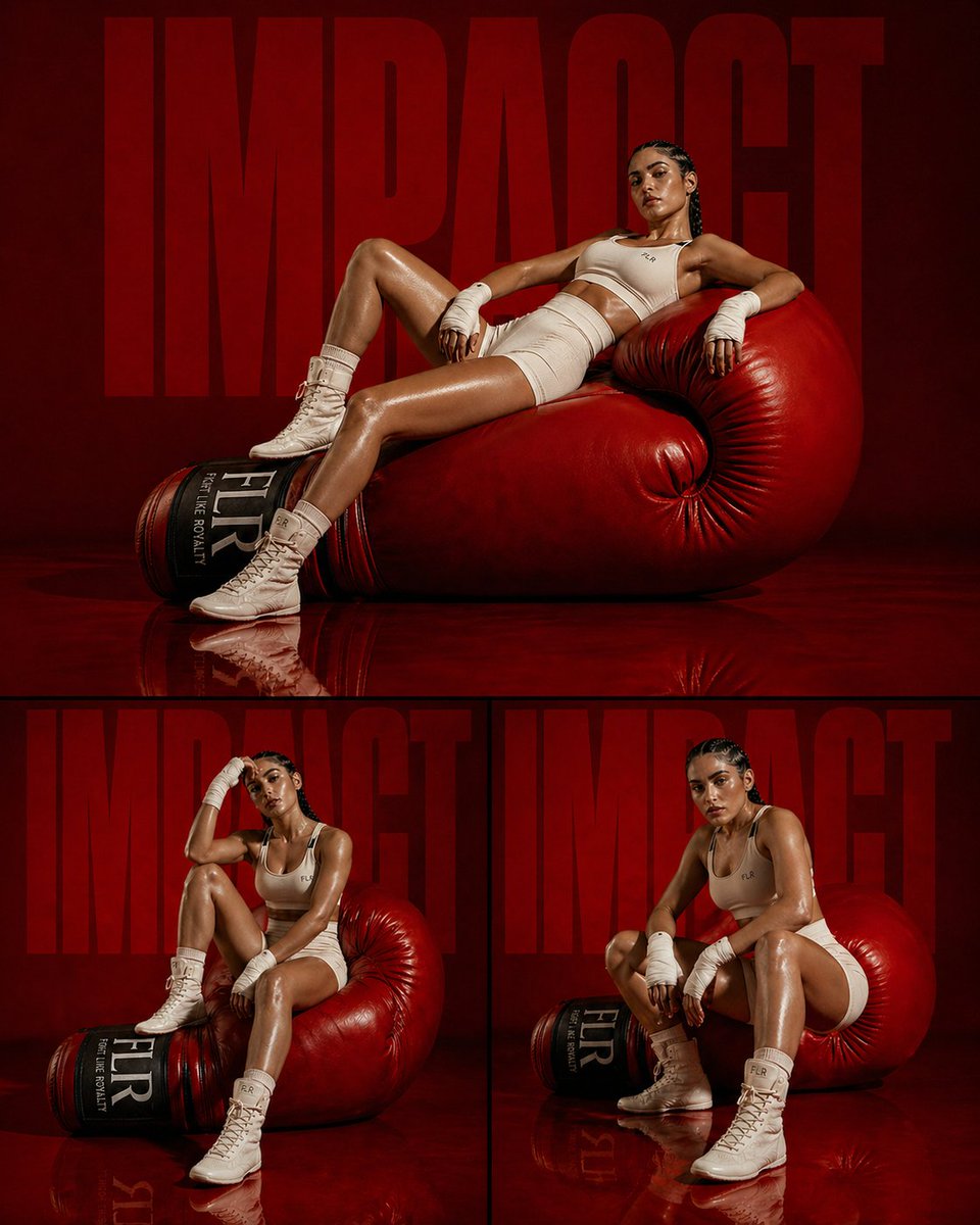 Fashion Editorial Athletic Triptych AI image template preview