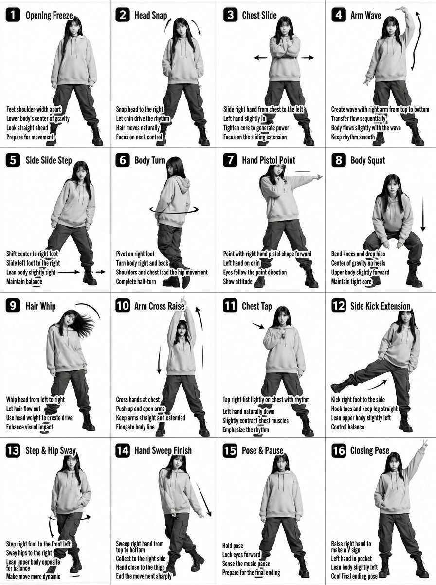 K-pop Dance Tutorial Poster Generator AI image template preview