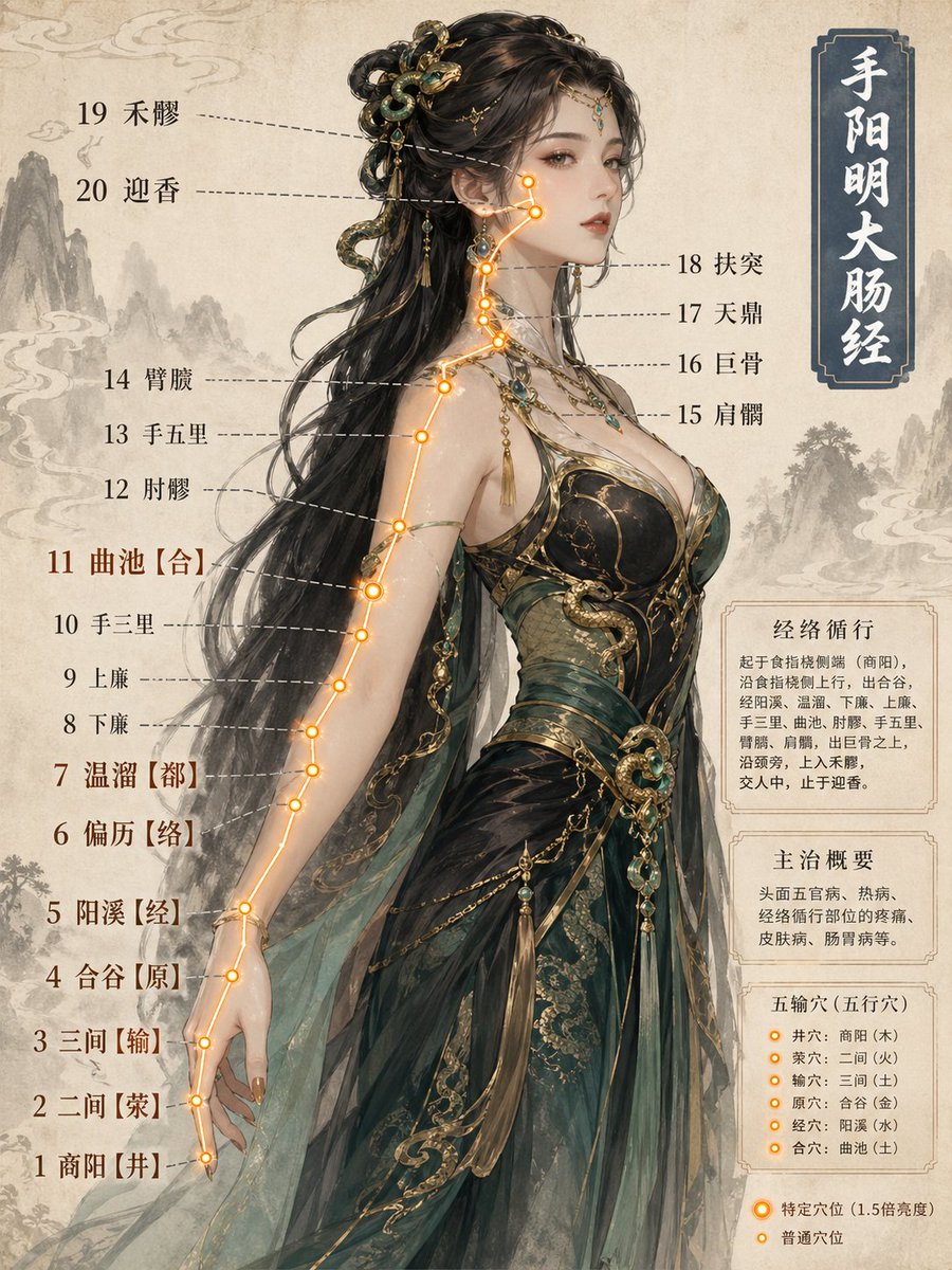 Chinese Medicine Meridian Infographic AI image template preview