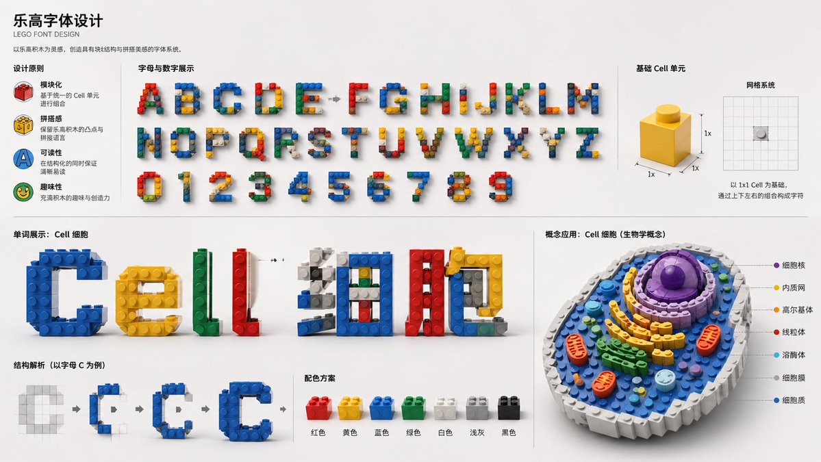 LEGO Style Font Concept AI image template preview