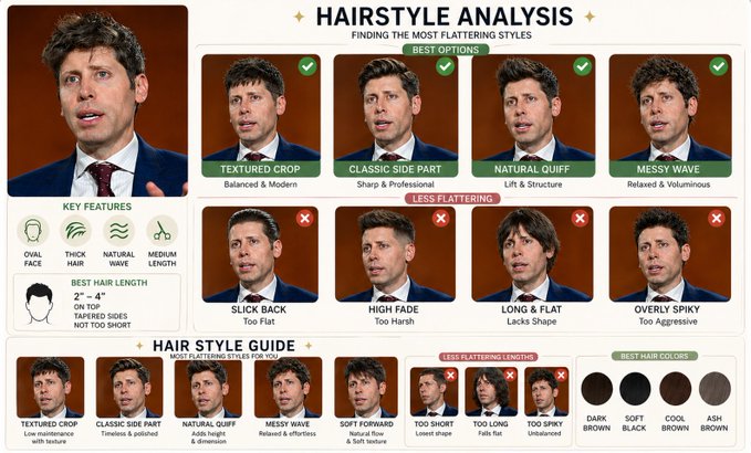 Hairstyle Comparison Analysis AI image template preview