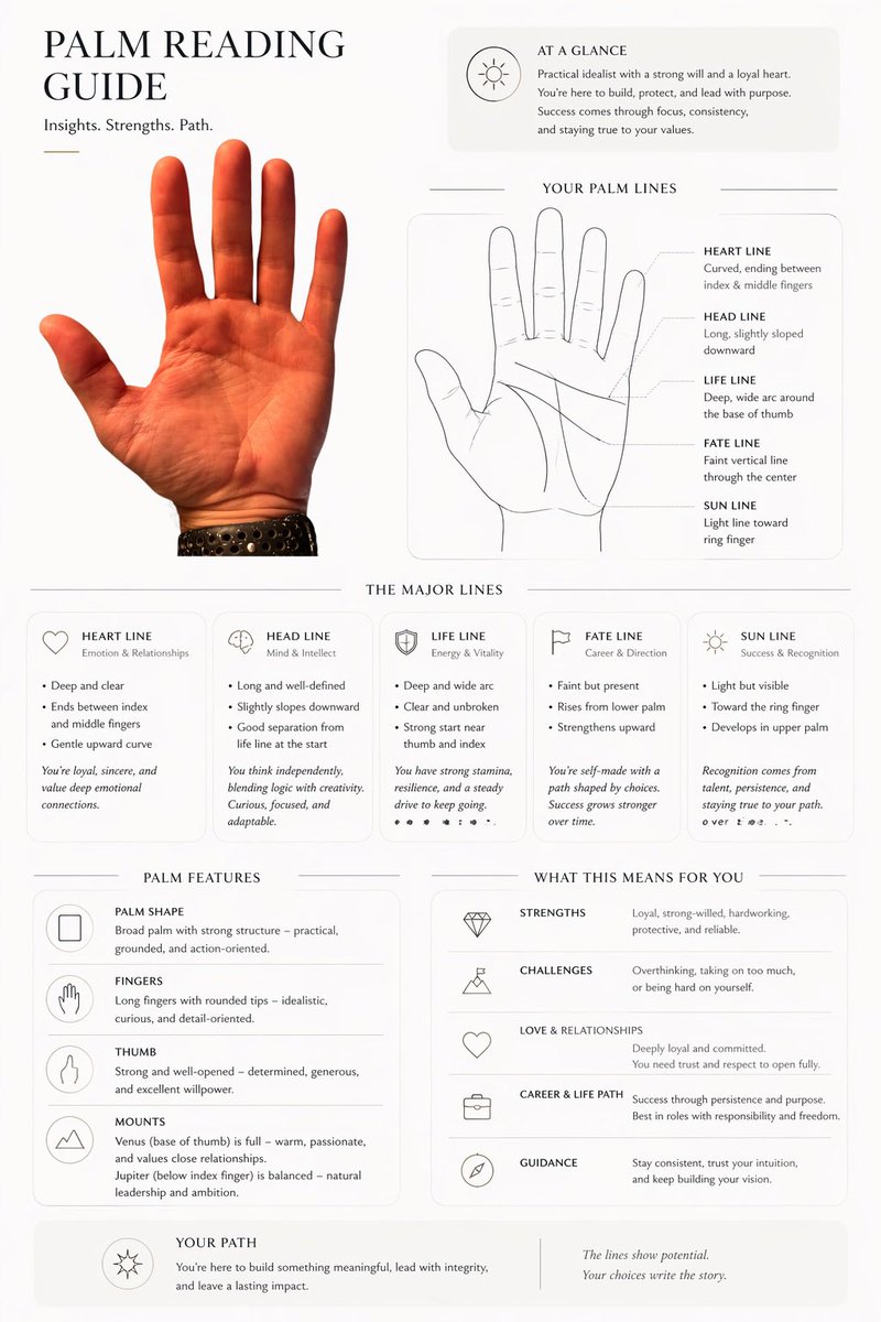 Editorial Palm Reading Infographic AI image template preview