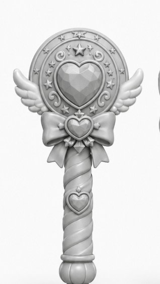 Monochrome Magical Heart Wand AI image template preview