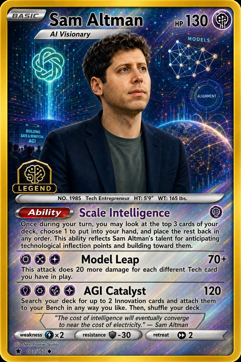 Holographic AI Visionary Trading Card AI image template preview