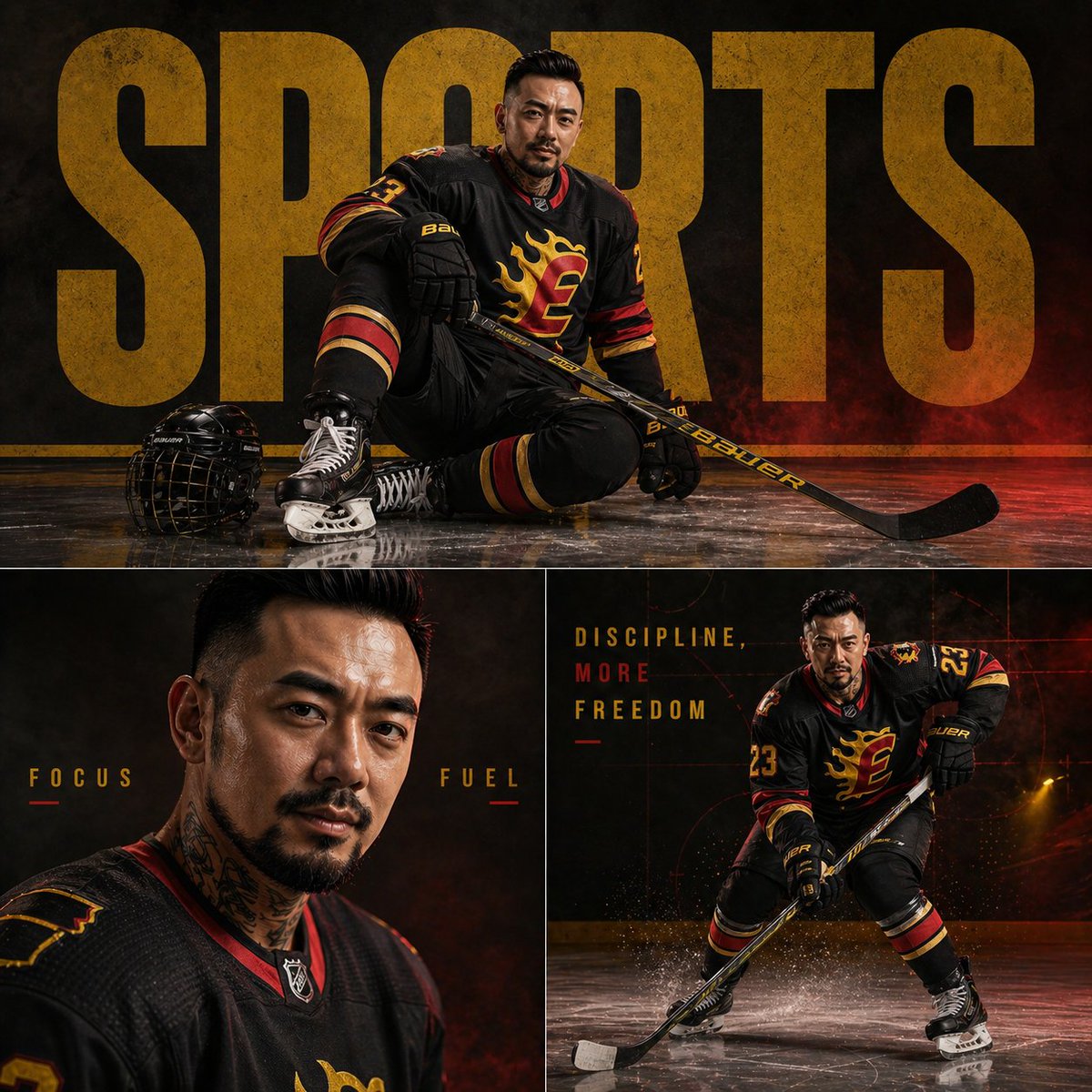 Fashion Sports Editorial Triptych example 3