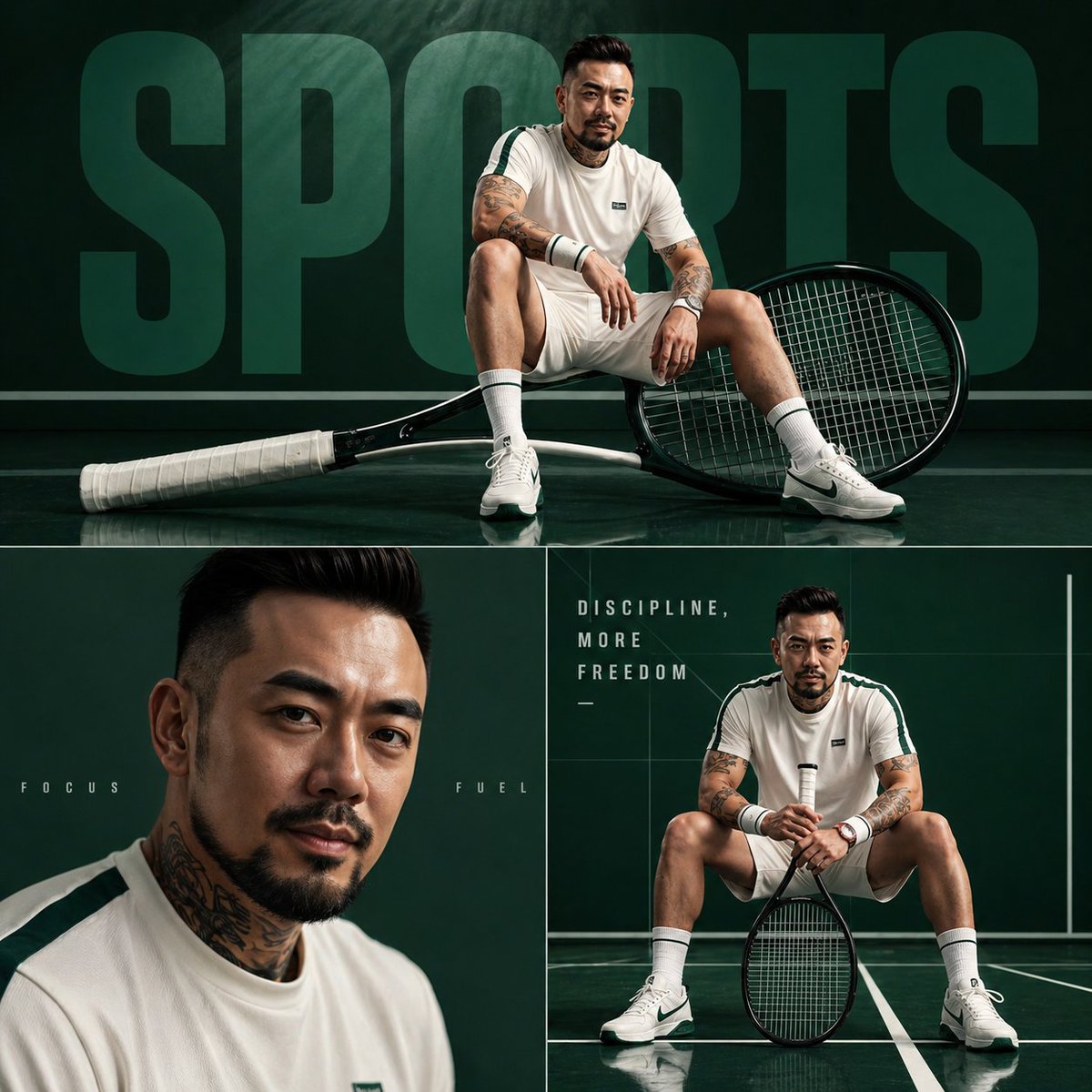Fashion Sports Editorial Triptych example 4