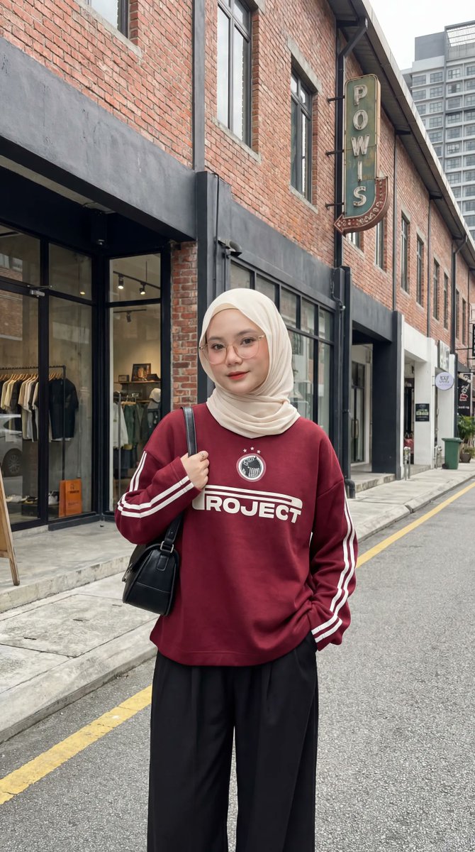 Urban Fashion Hijab Portrait AI image template preview