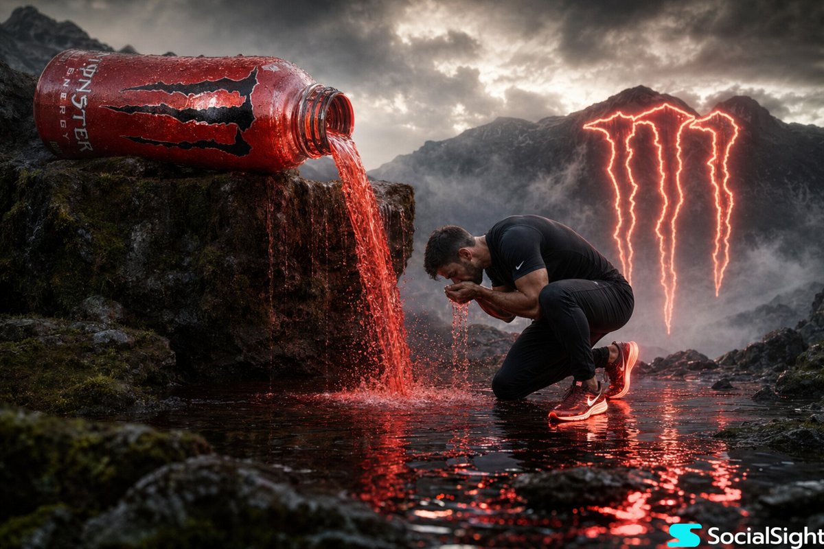 Cinematic Energy Drink Ad AI image template preview