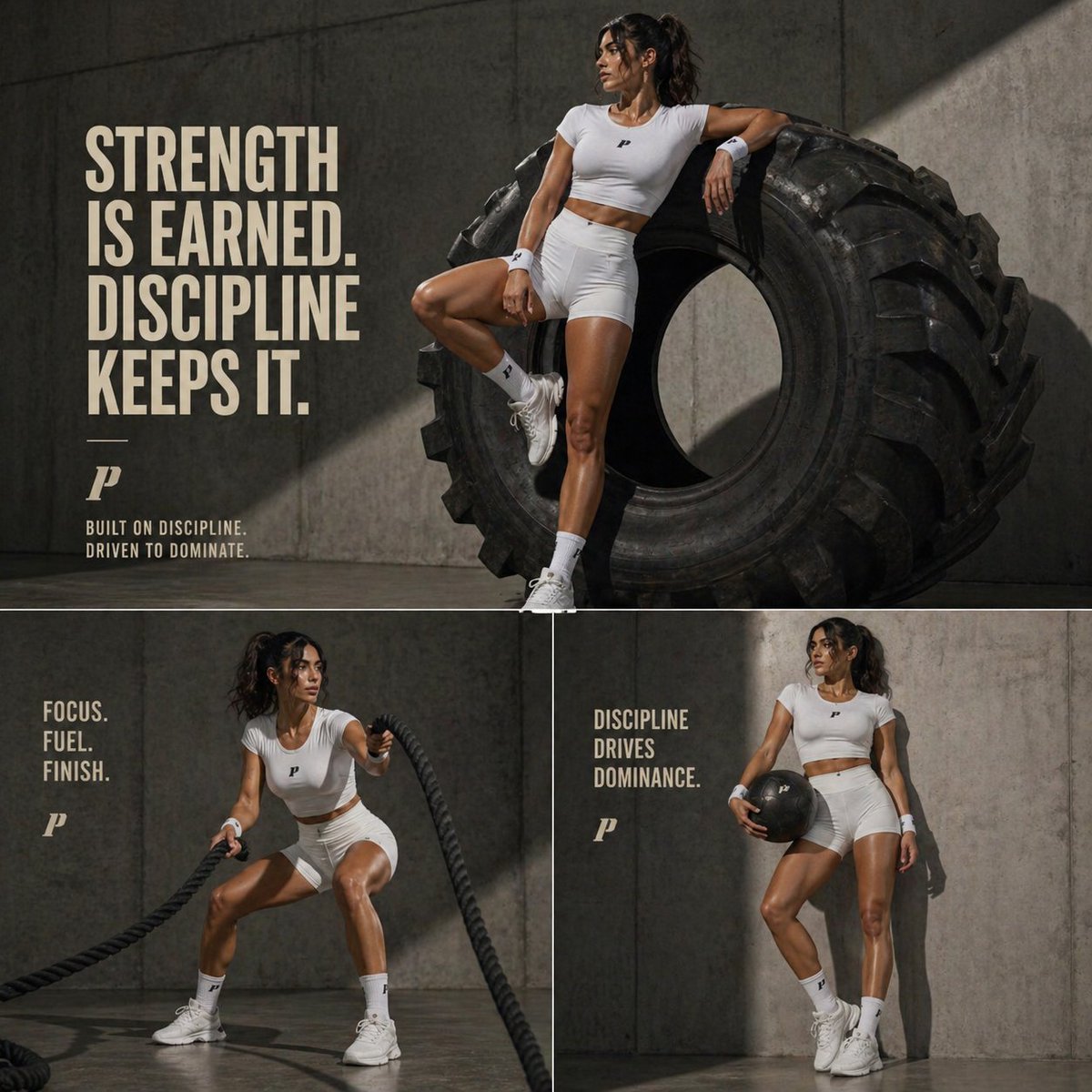 Luxury Fitness Editorial Layout AI image template preview