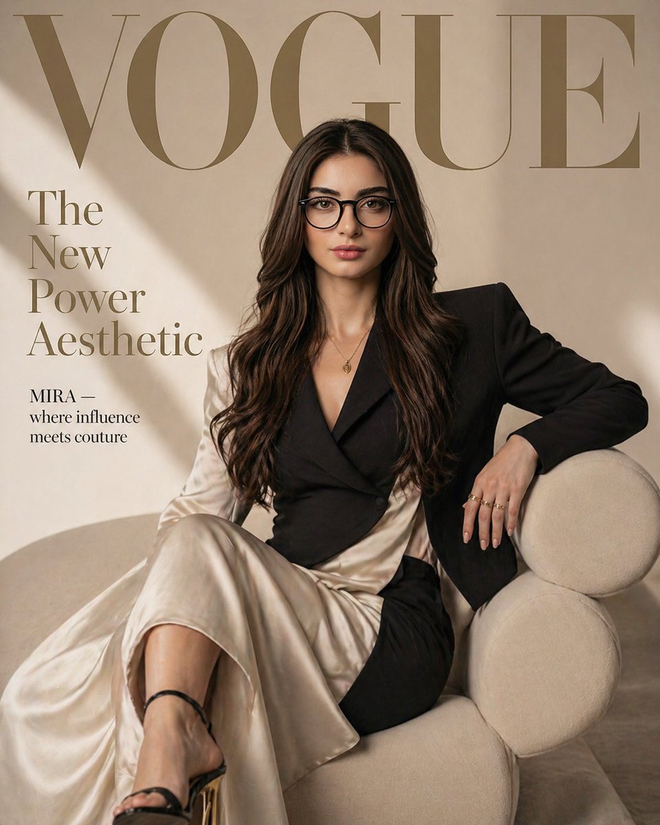 Vogue Fashion Magazine Cover AI image template preview