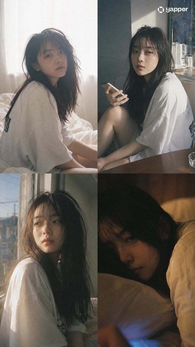 Japanese Film Aesthetic Portrait Grid AI image template preview