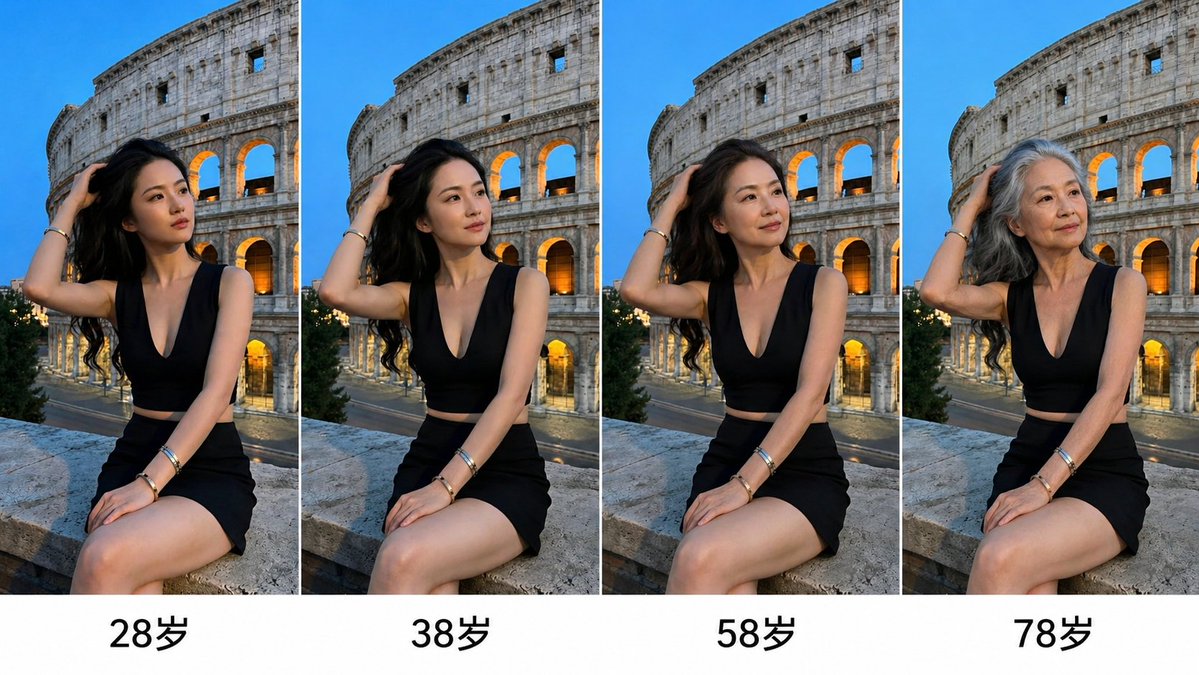 Aging Progression Grid AI image template preview