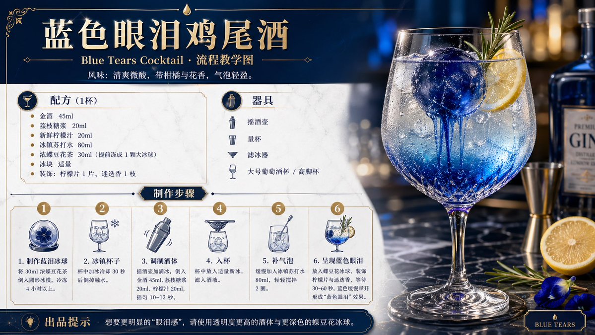 Cocktail Recipe Tutorial and Concept Poster AI image template preview