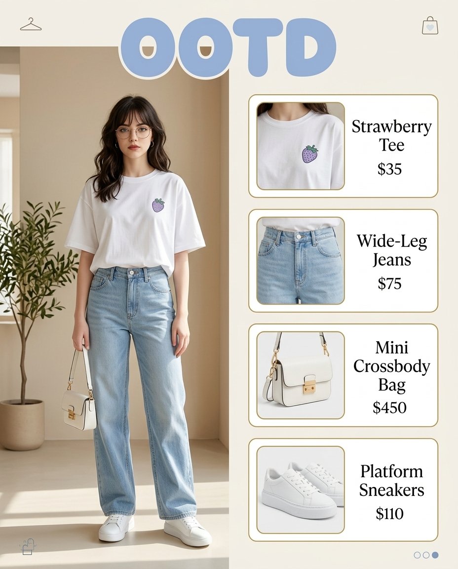OOTD Fashion Infographic AI image template preview