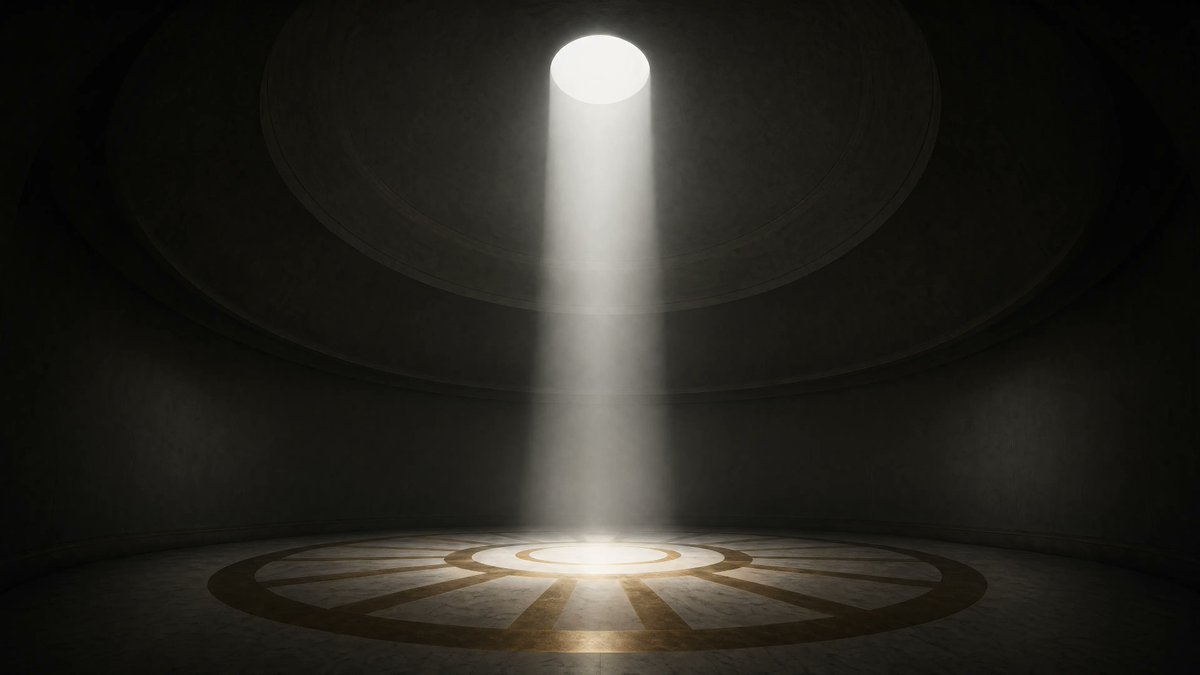 Cinematic Circular Chamber Spotlight AI image template preview