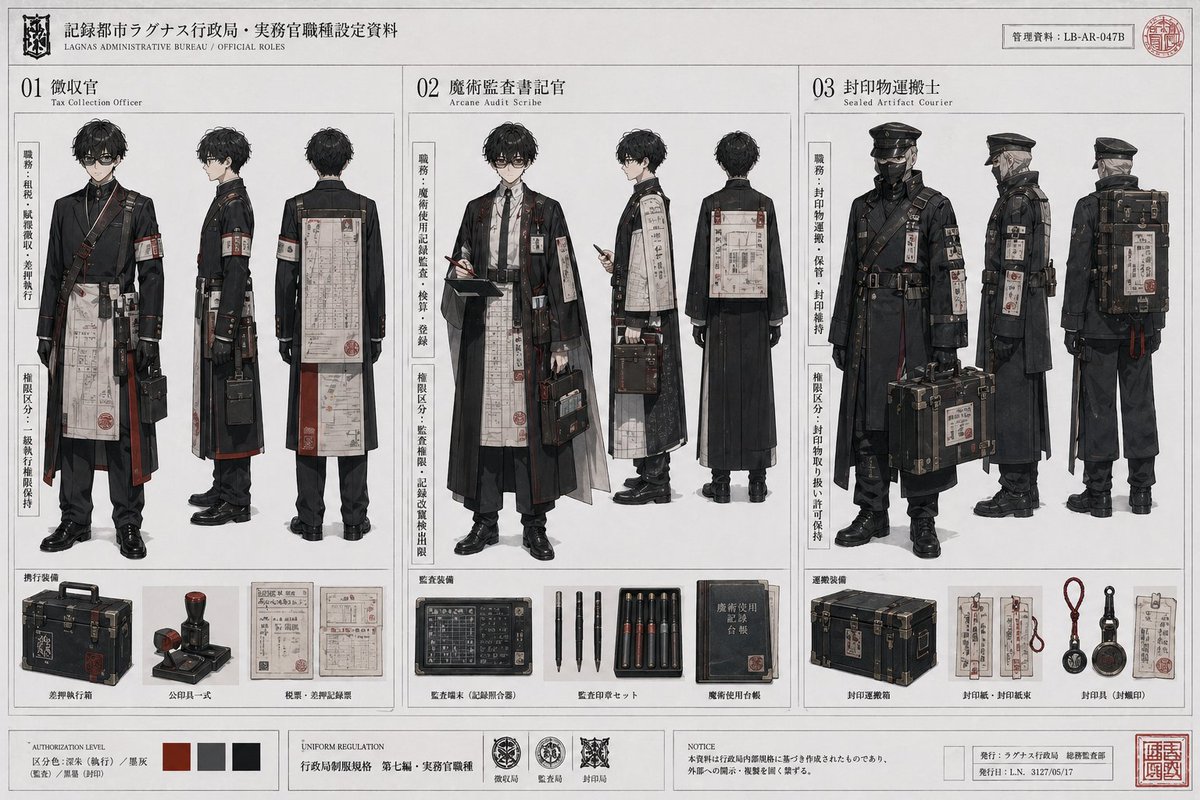 Dark Fantasy Bureau Role Sheet AI image template preview