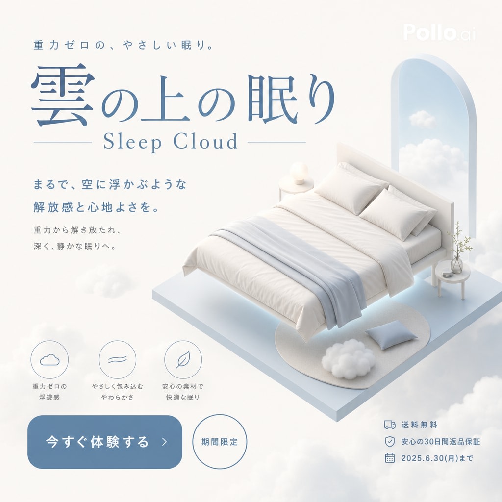 Sleep Cloud Zero-Gravity Bed Poster AI image template preview