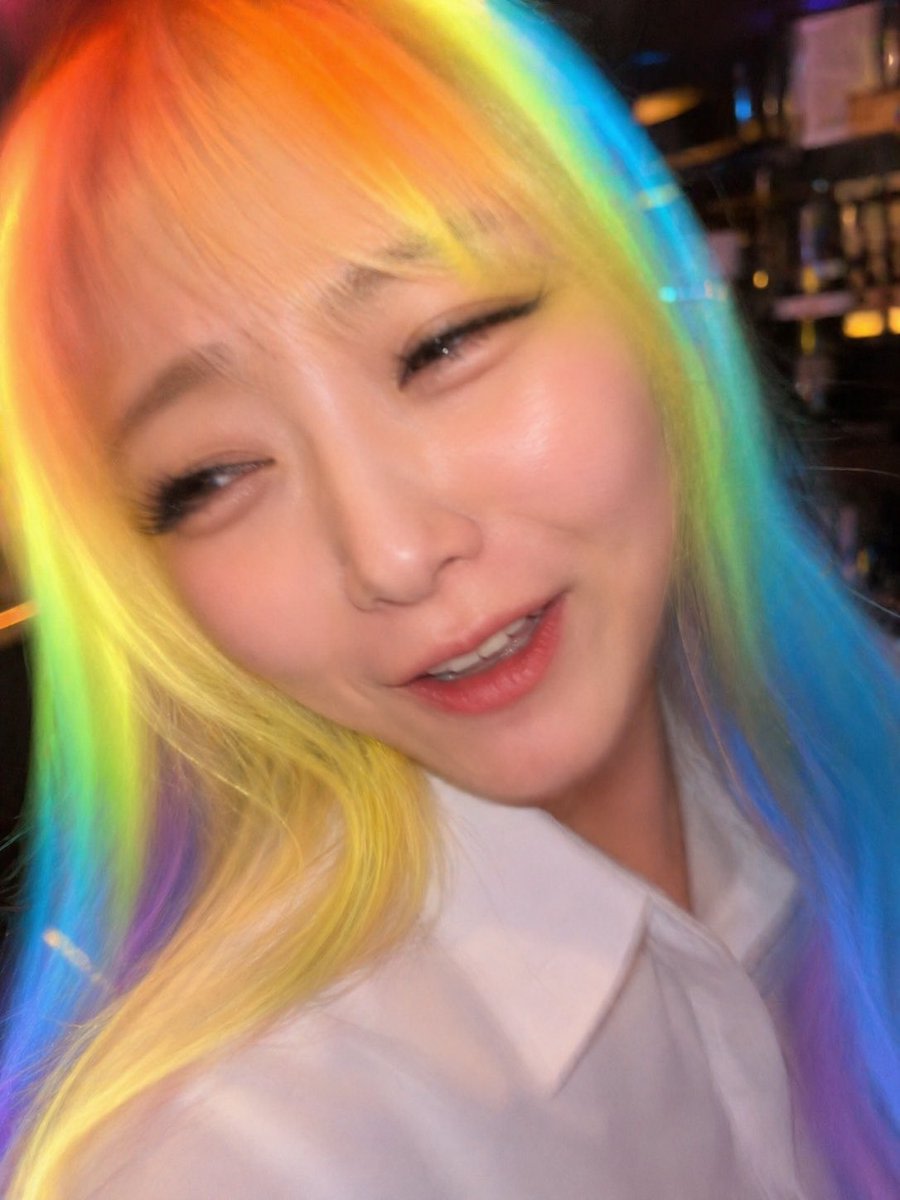 Awkward Blurry Nightclub Rainbow Hair Shot example 2
