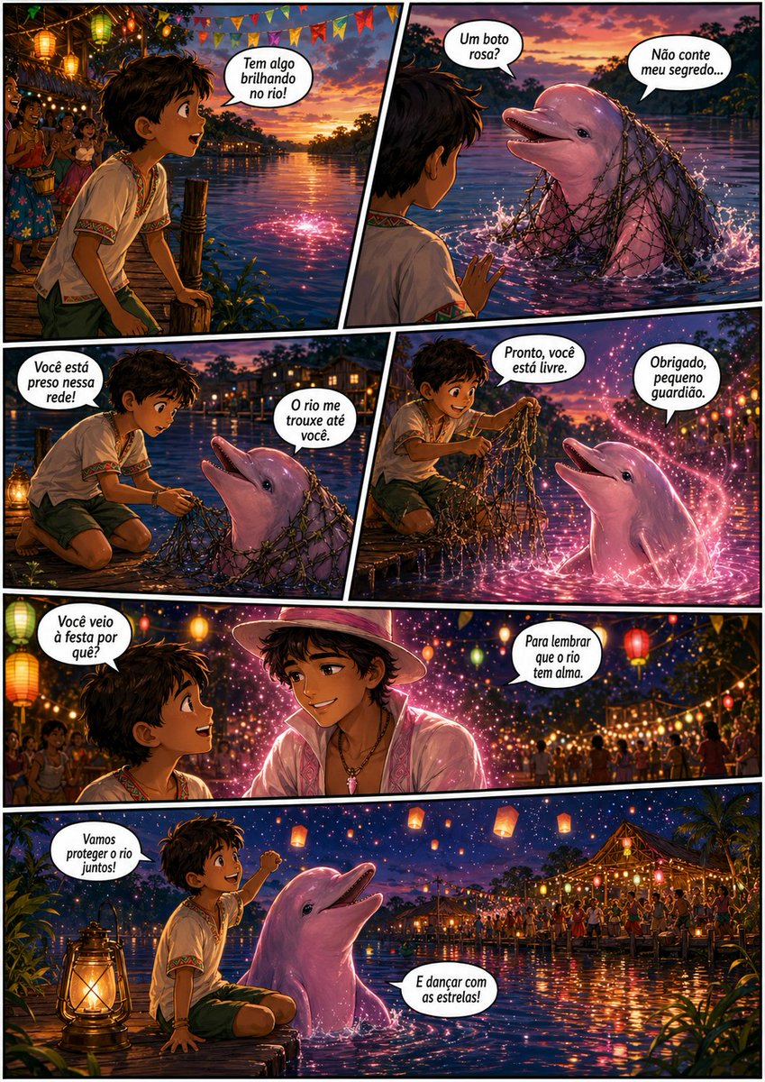 Pink Boto Festival Comic Page AI image template preview