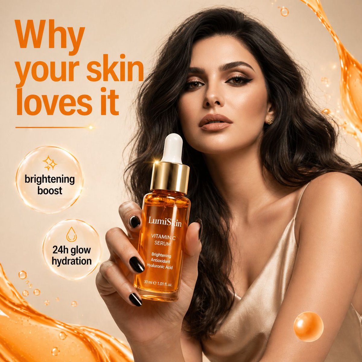 Luxury Skincare Commercial Photography AI image template preview