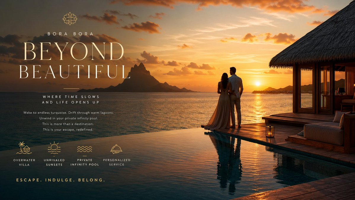 Luxury Resort Paradise Advertisement AI image template preview