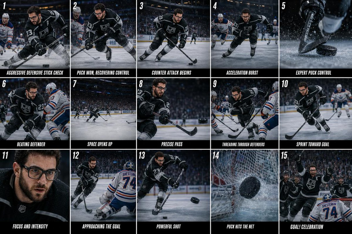 Hockey Game Cinematic Storyboard AI image template preview