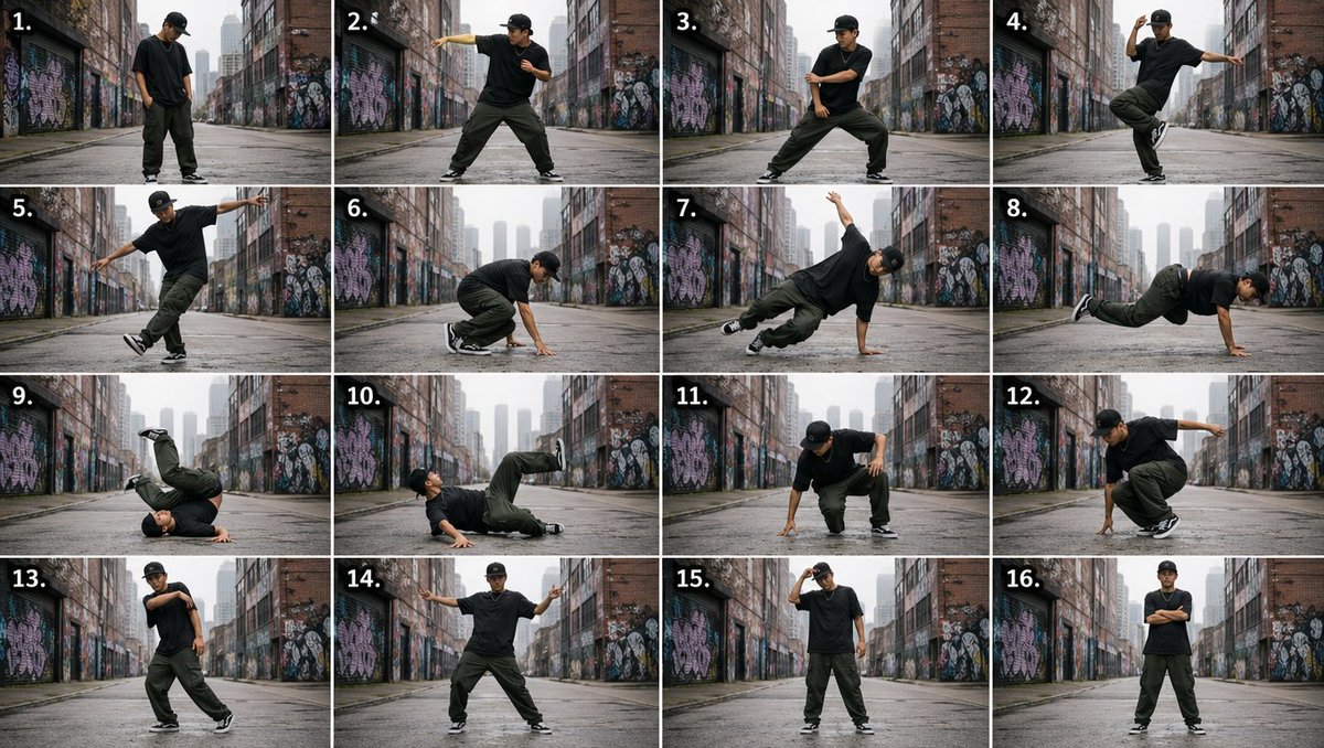 Urban Dancer Image Grid AI image template preview