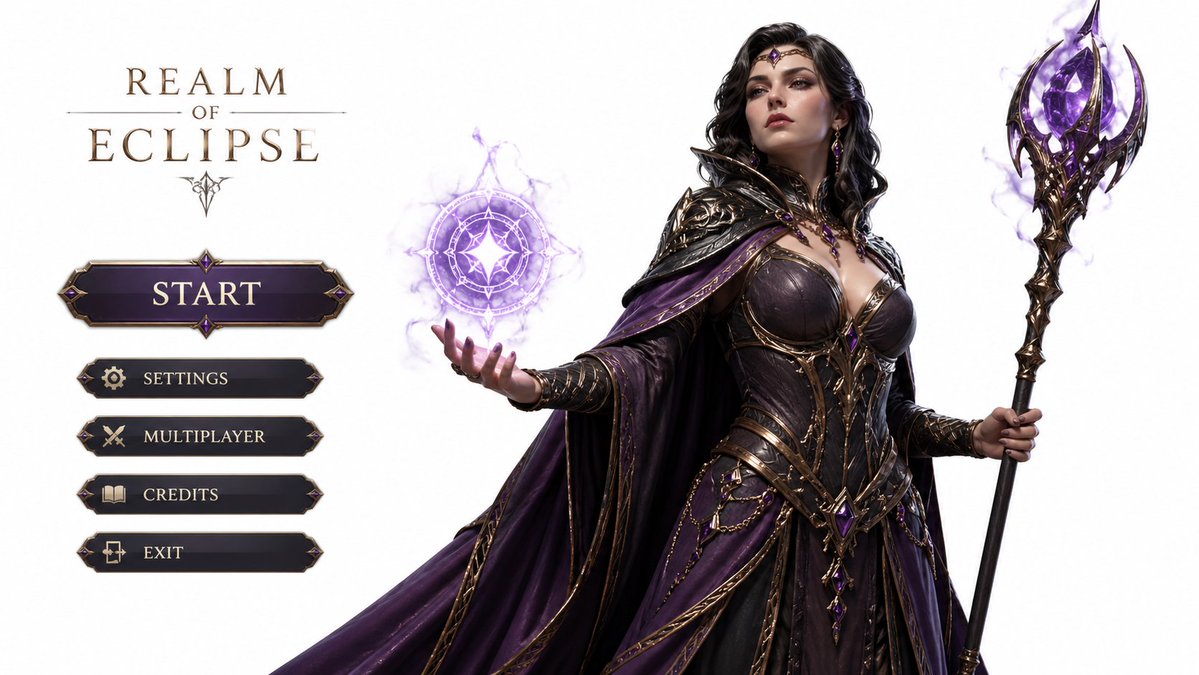3D Gaming Character Sorceress AI image template preview