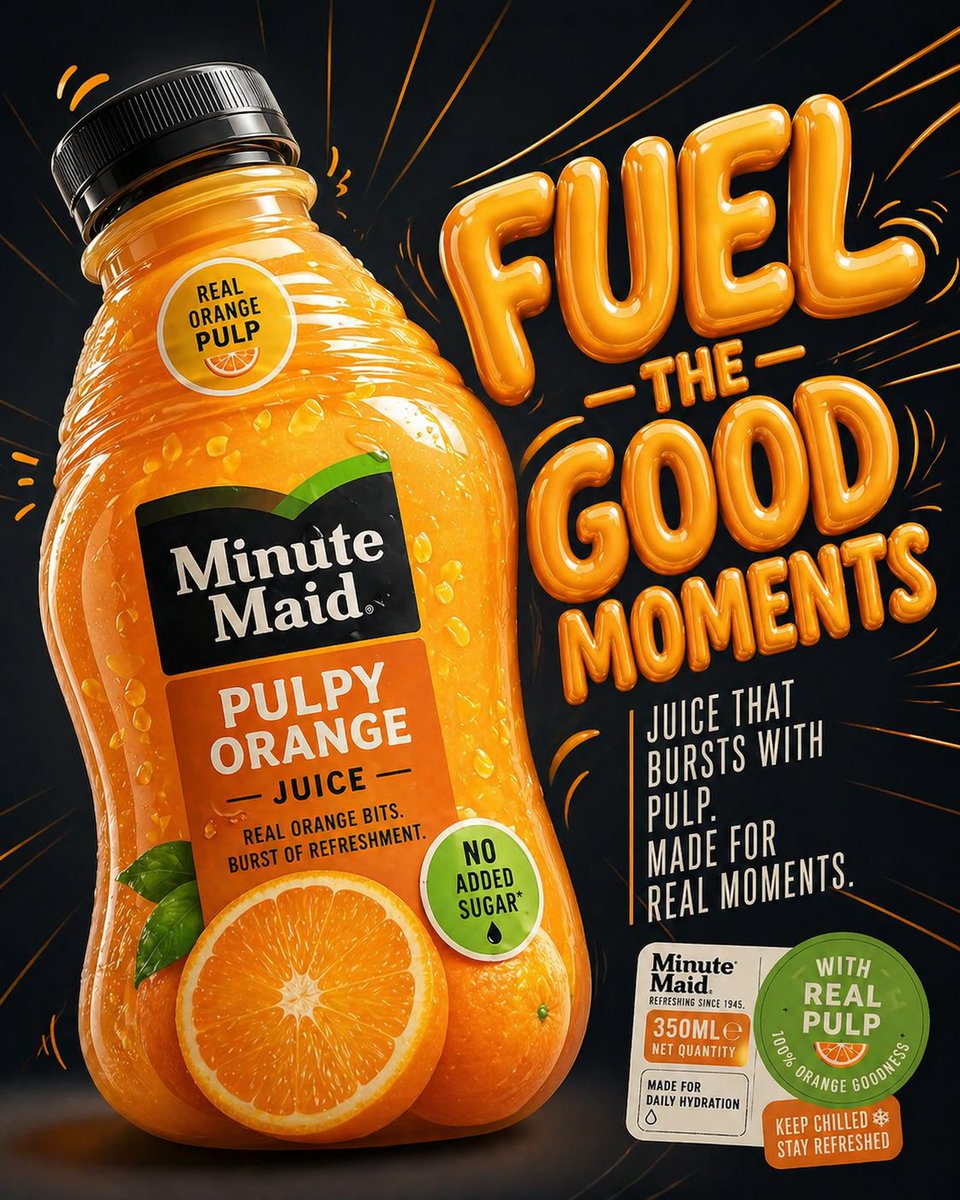 Minute Maid commercial product ad AI image template preview