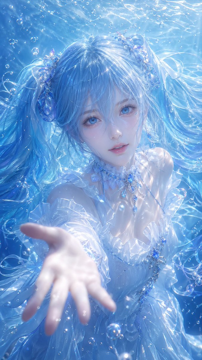 Underwater Fantasy CG Illustration AI image template preview