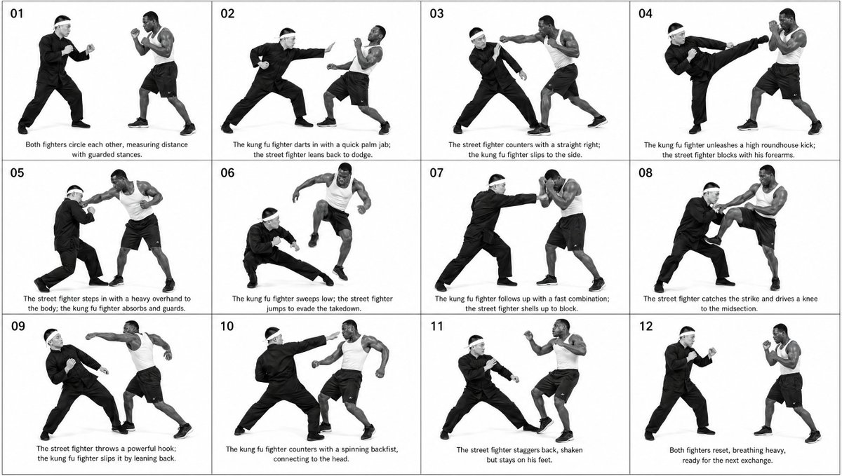 12-Panel Martial Arts Storyboard AI image template preview