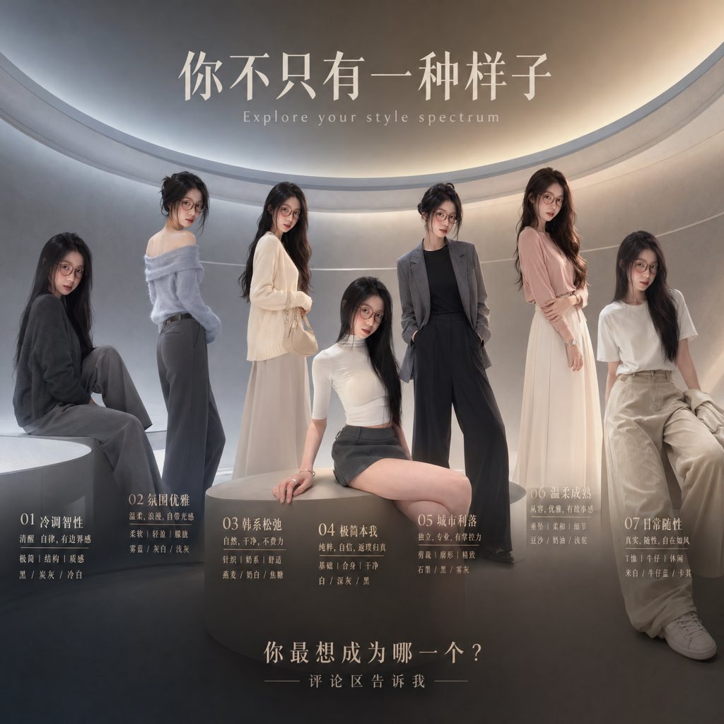 Fashion Style Spectrum Poster AI image template preview