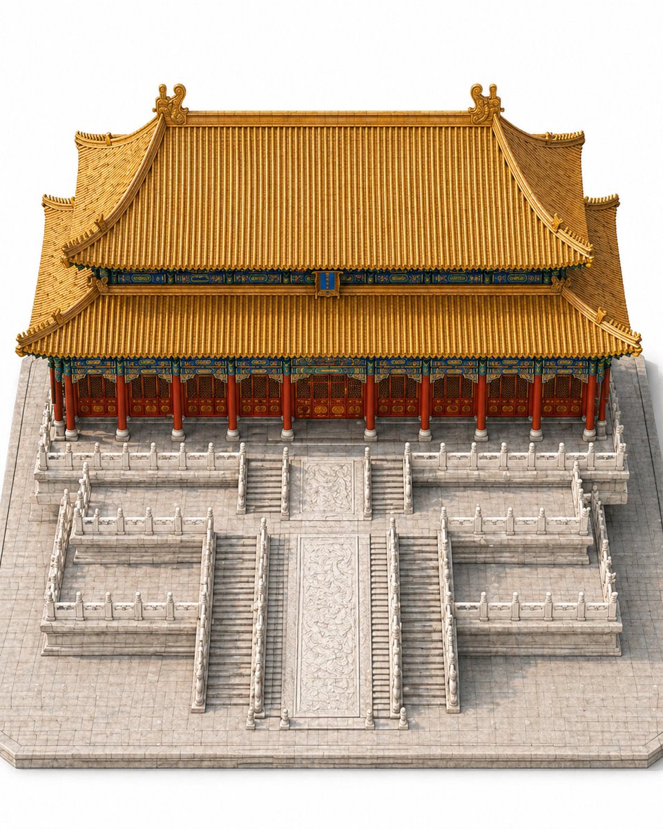 Imperial Chinese Hall Model Render AI image template preview