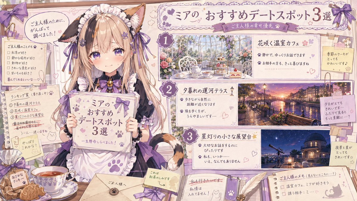 Catmaid Date Spot Recommendation Board AI image template preview