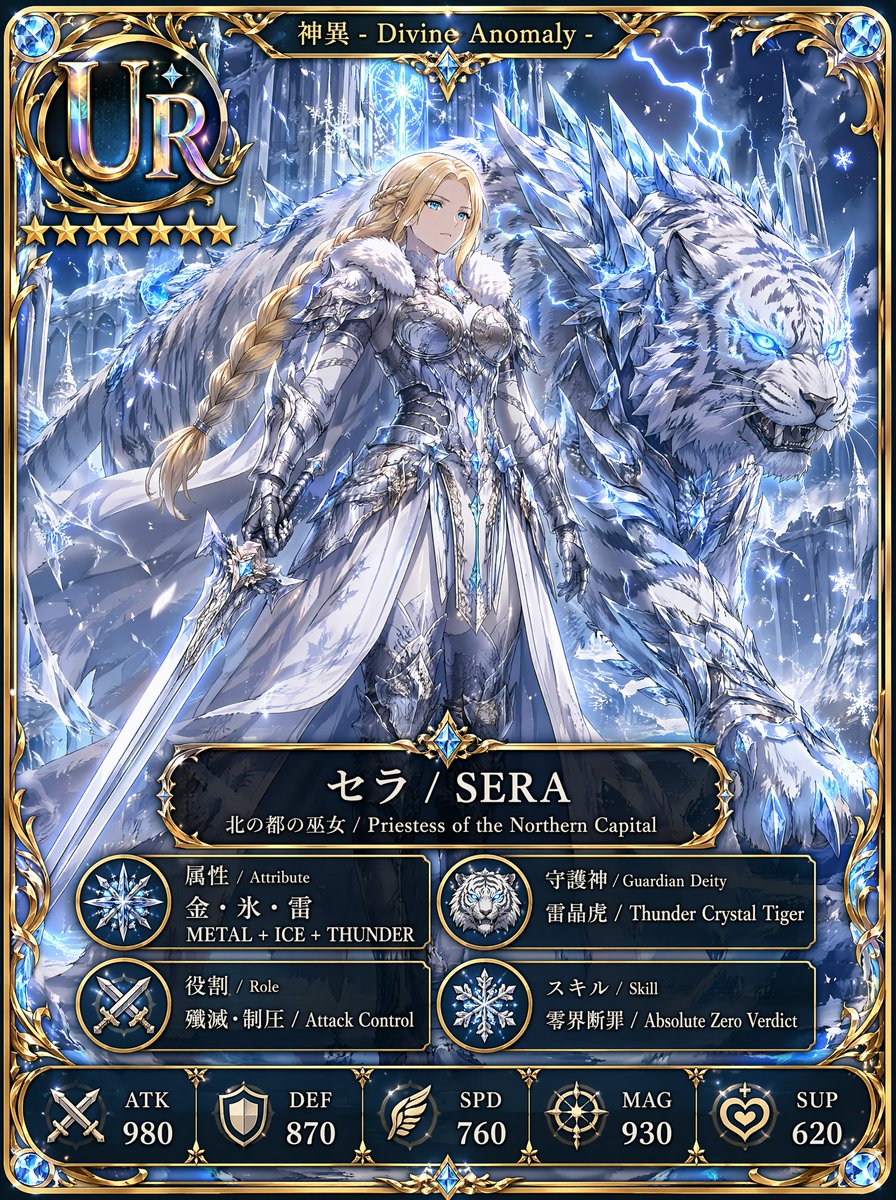 UR Ice Priestess Fantasy Card AI image template preview
