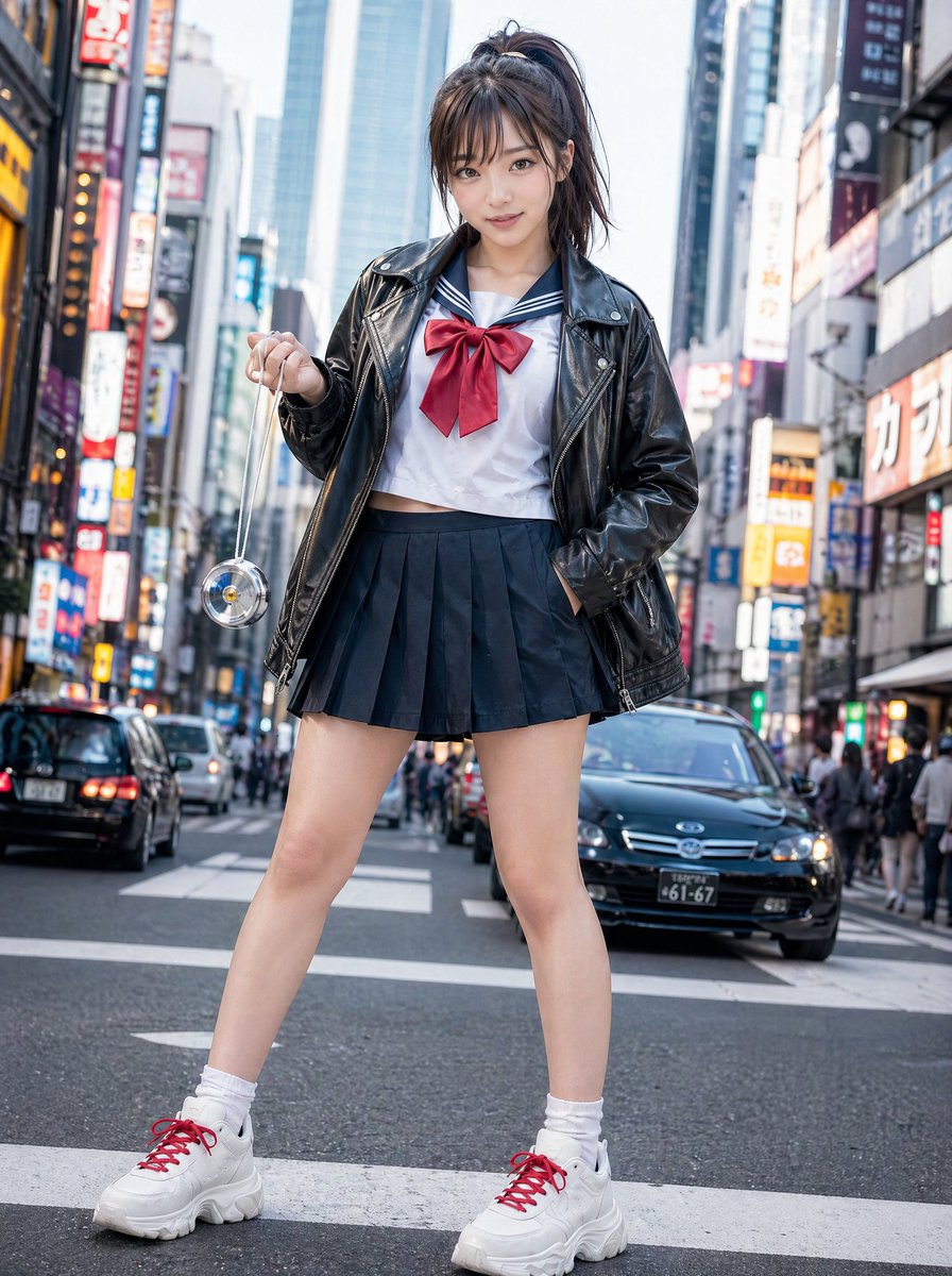 Modern Sukeban Street Portrait AI image template preview