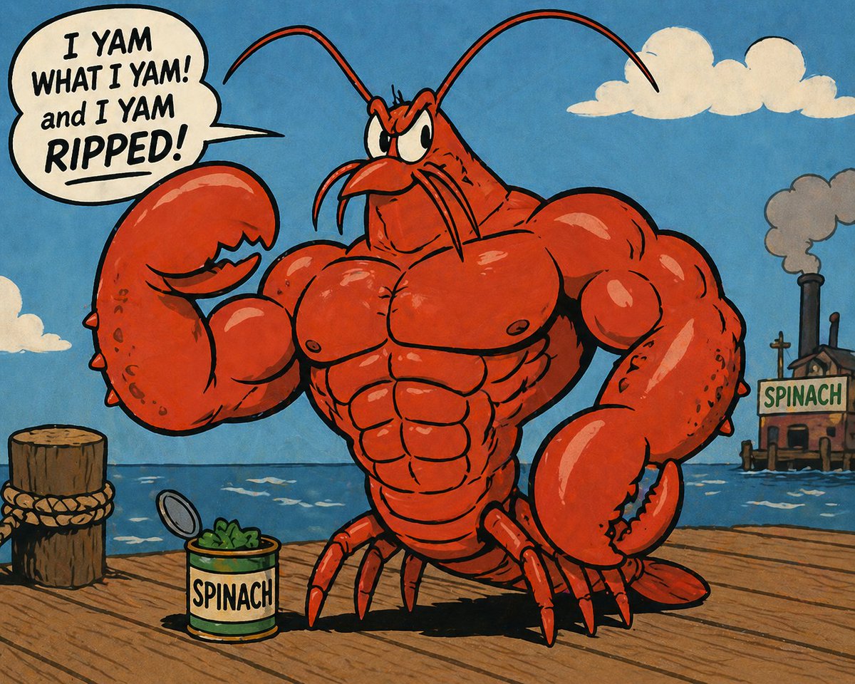 Muscle Lobster Spinach Comic AI image template preview
