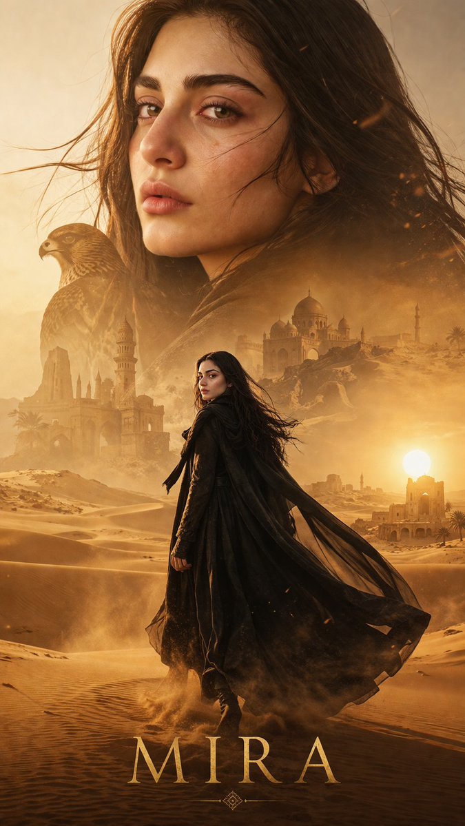 Desert Character Cinematic Poster AI image template preview