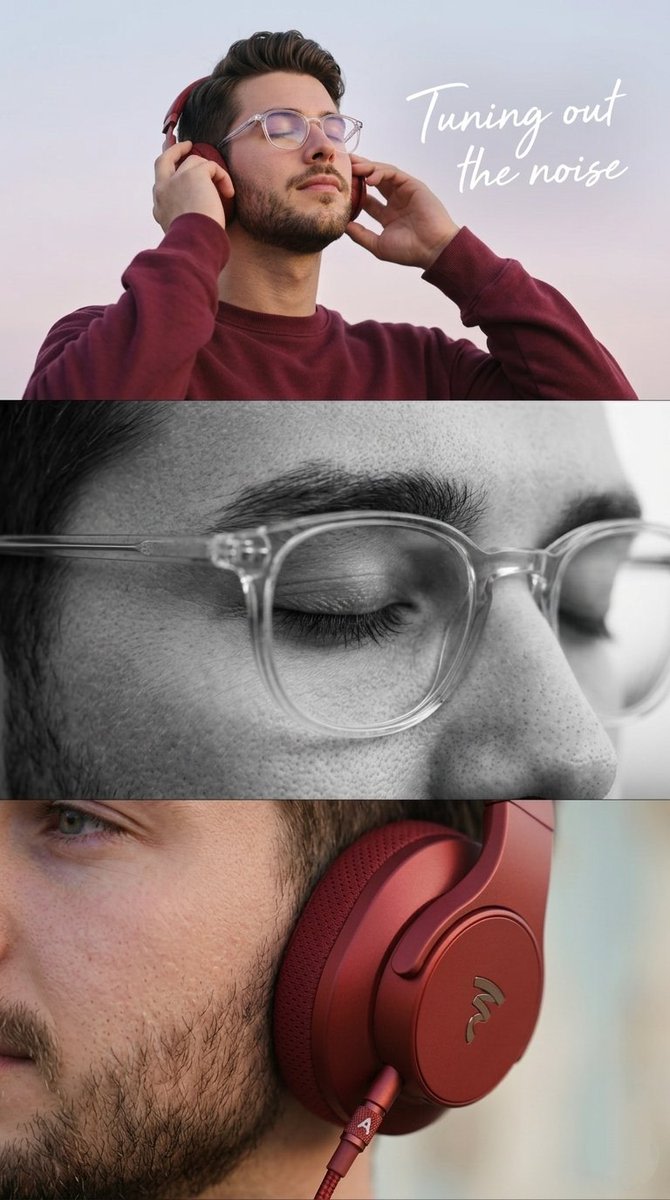 Minimalist Headphone Lifestyle Ad AI image template preview