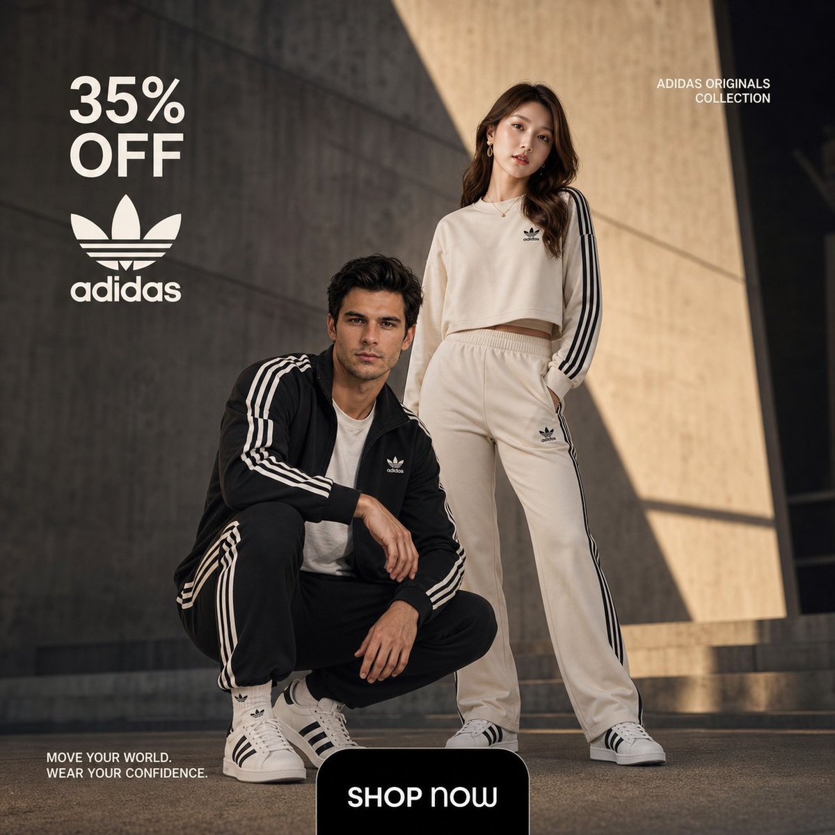 Adidas Originals Fashion Ad AI image template preview