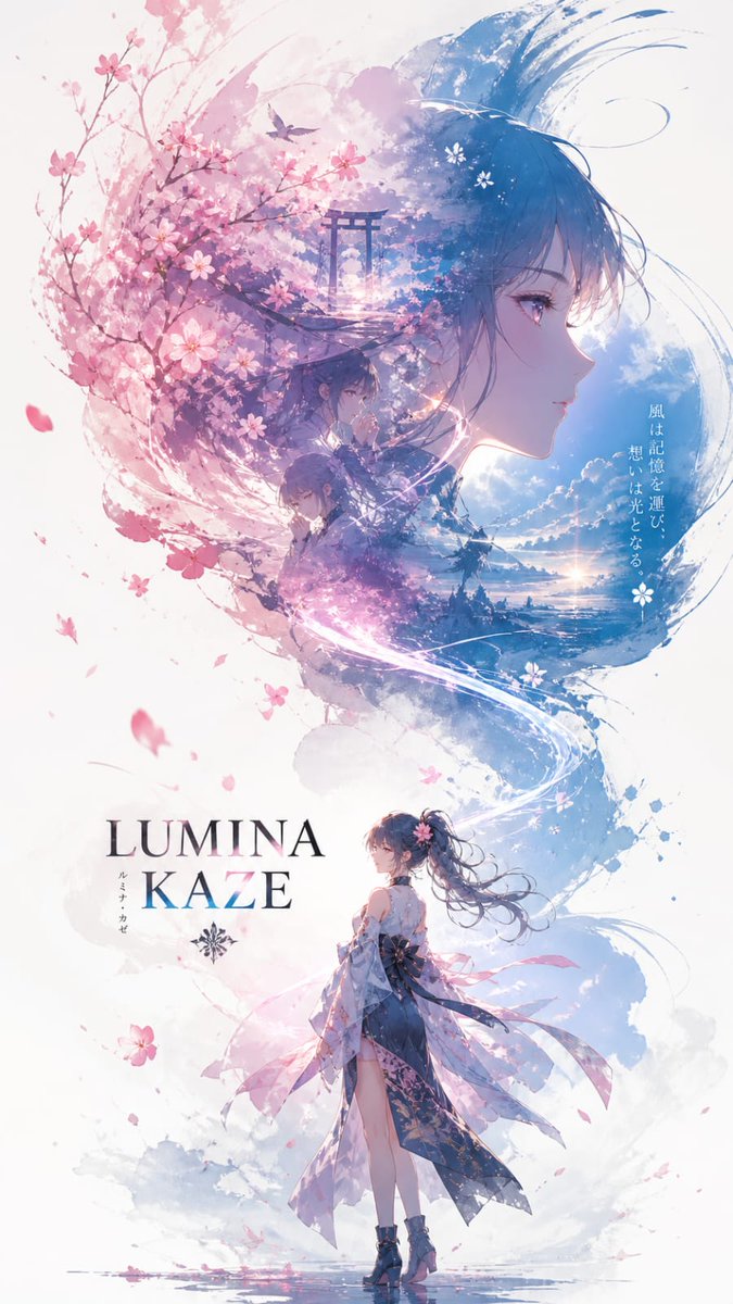 Anime Double-Exposure Poster AI image template preview