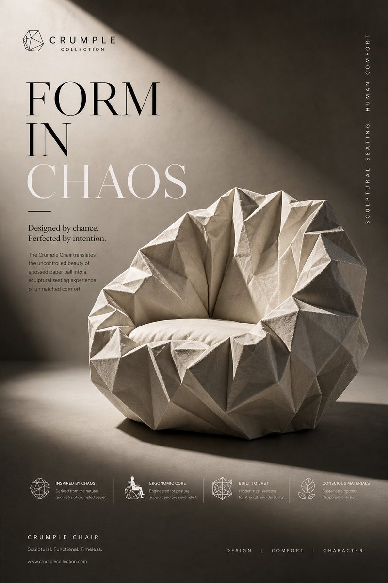 Crumple Paper Furniture Concept Design example 2