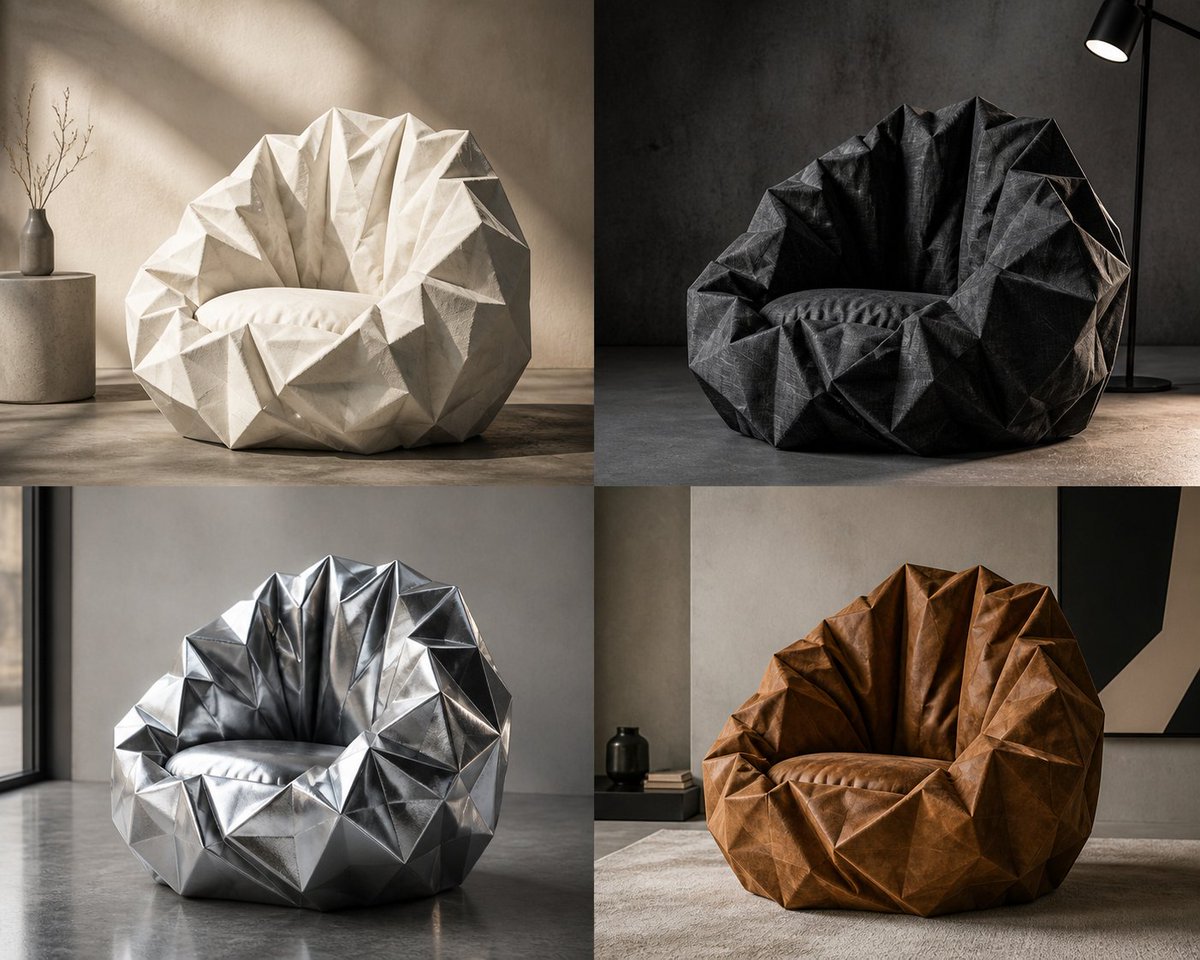 Crumple Paper Furniture Concept Design example 3