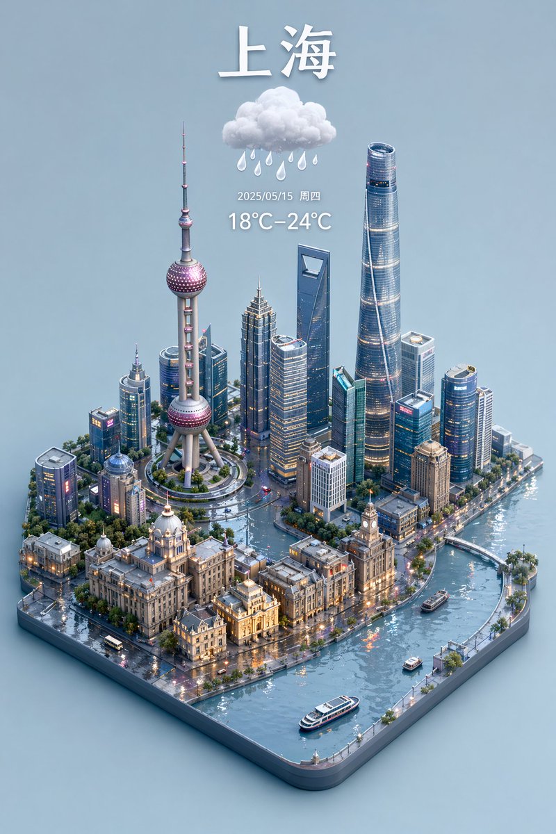 3D Isometric Miniature City Weather Map AI image template preview