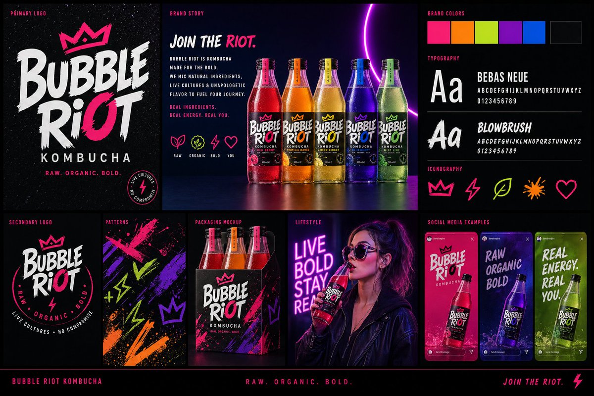 Modern Brand Identity Board AI image template preview