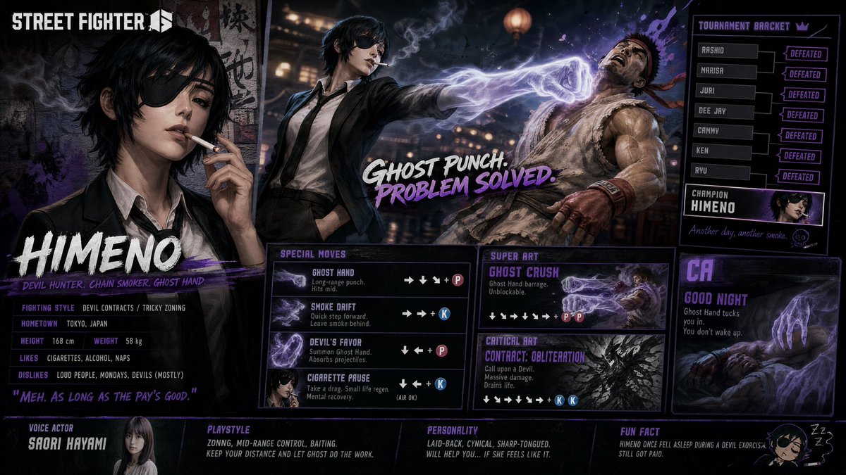 Street Fighter 6 Himeno Crossover Poster AI image template preview