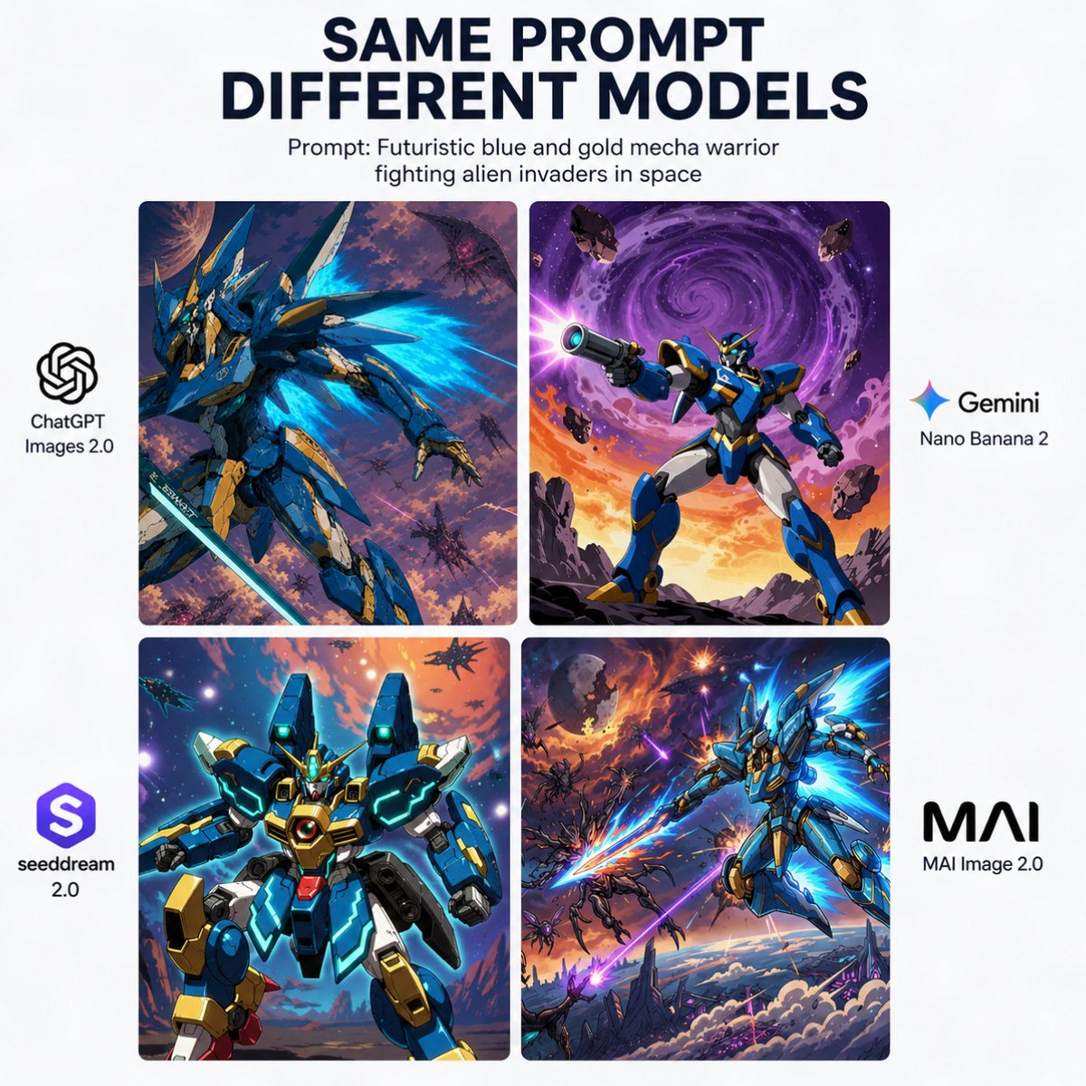 AI Model Mecha Comparison Poster AI image template preview