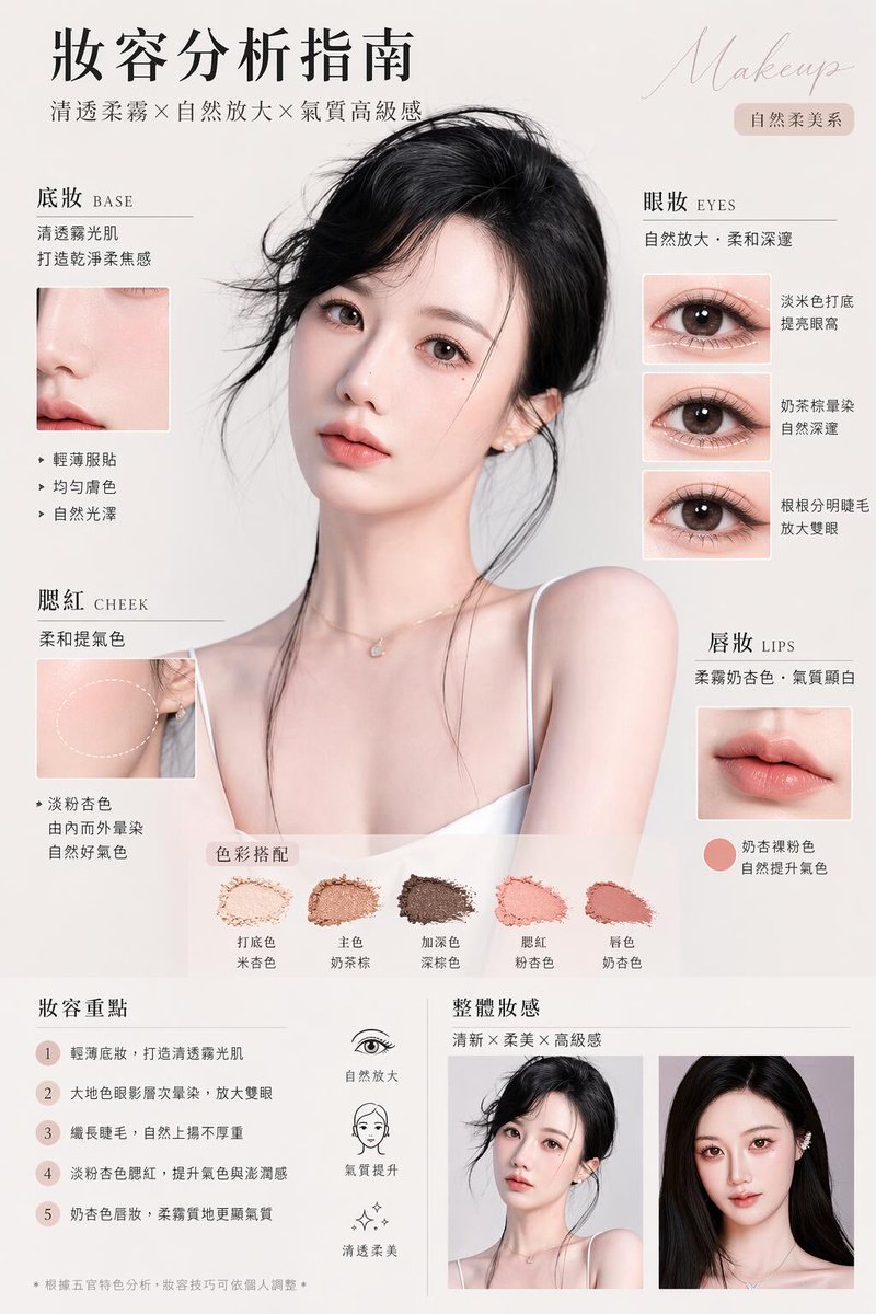 Luxury Makeup Analysis Poster AI image template preview